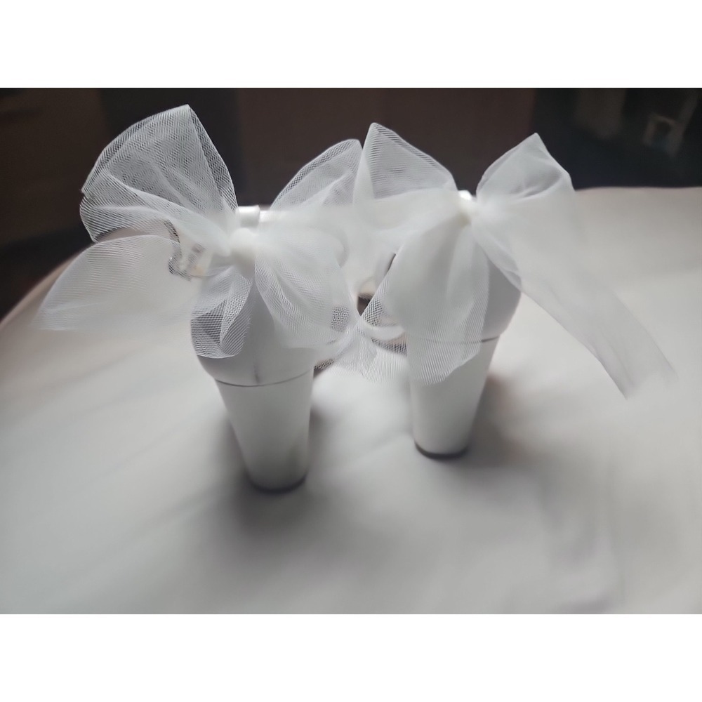 Badgley Mischka Kim Heeled Sandal Soft White Satin Women's 6.5 Wedding Prom Nice - Picture 7 of 10